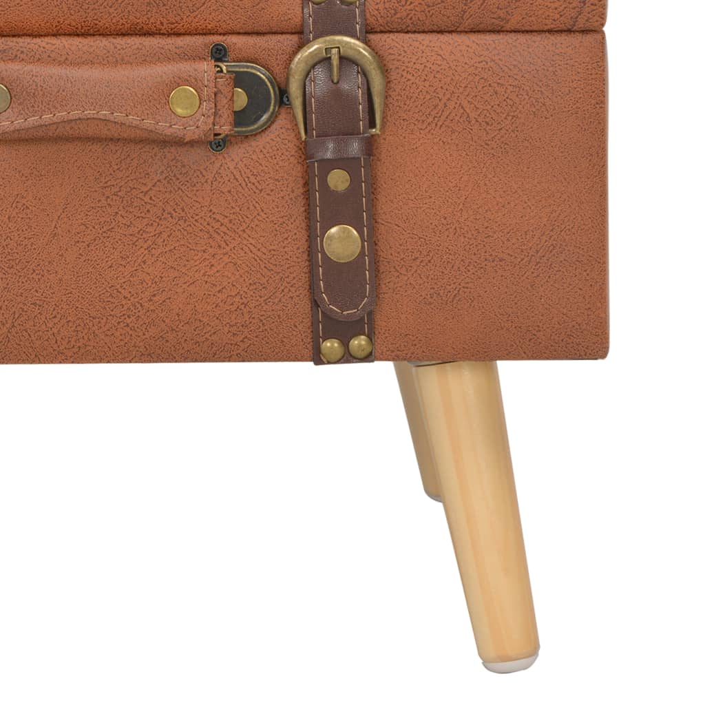 Sgabello con Contenitore 40 cm in Similpelle Tanno | homemem39