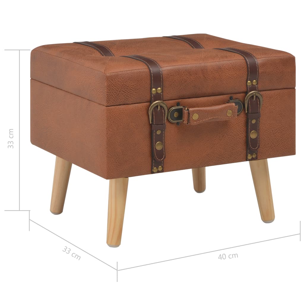 Sgabello con Contenitore 40 cm in Similpelle Tanno | homemem39