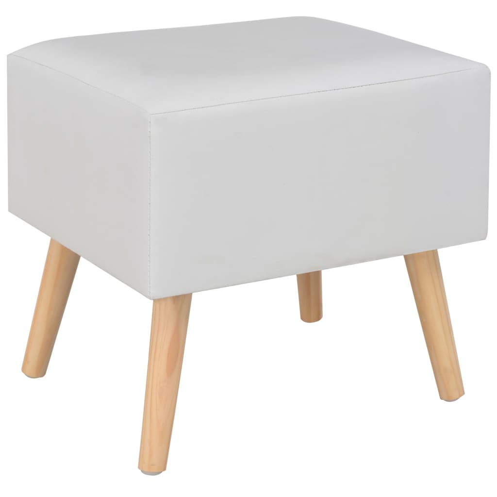 Comodino Bianco 40x35x40 cm in Similpelle - homemem39