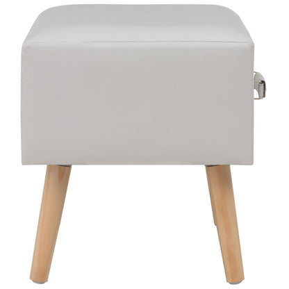 Comodino Bianco 40x35x40 cm in Similpelle | homemem39