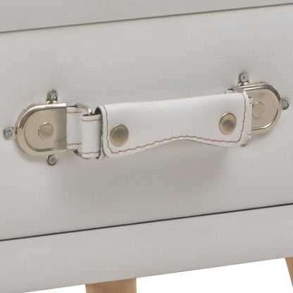 Comodino Bianco 40x35x40 cm in Similpelle | homemem39