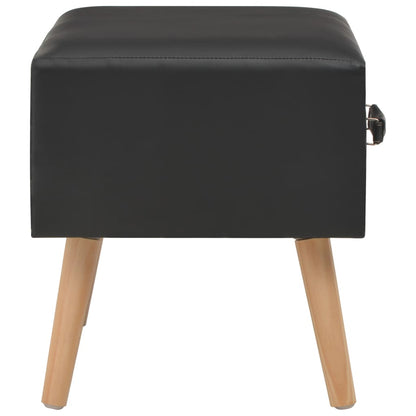 Comodino Nero 40x35x40 cm in Similpelle | homemem39