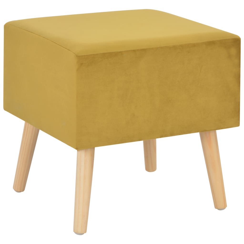 Comodino Mustard 40x35x40 cm in Velluto - homemem39