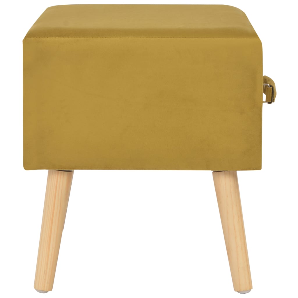 Comodino Mustard 40x35x40 cm in Velluto - homemem39