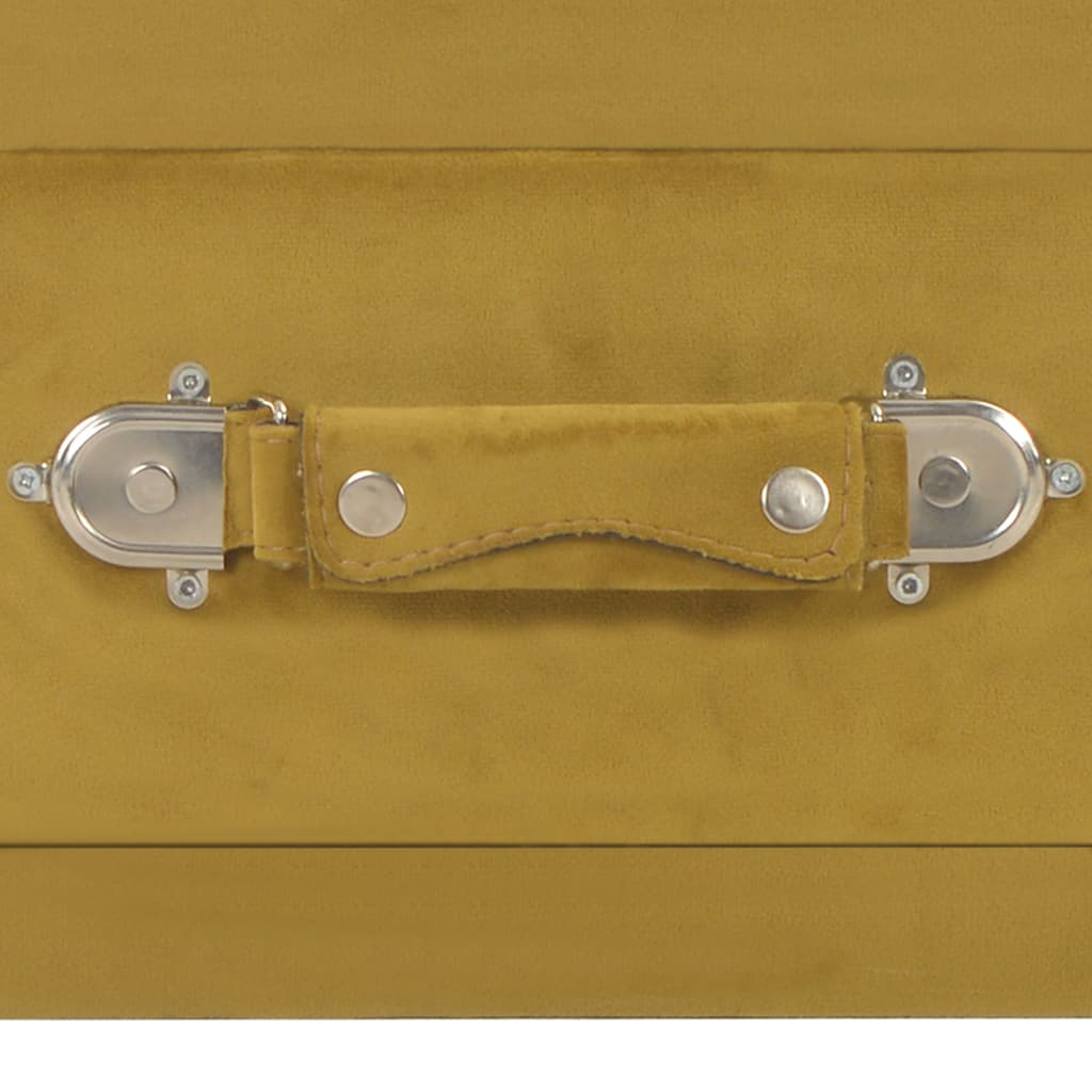 Comodino Mustard 40x35x40 cm in Velluto - homemem39