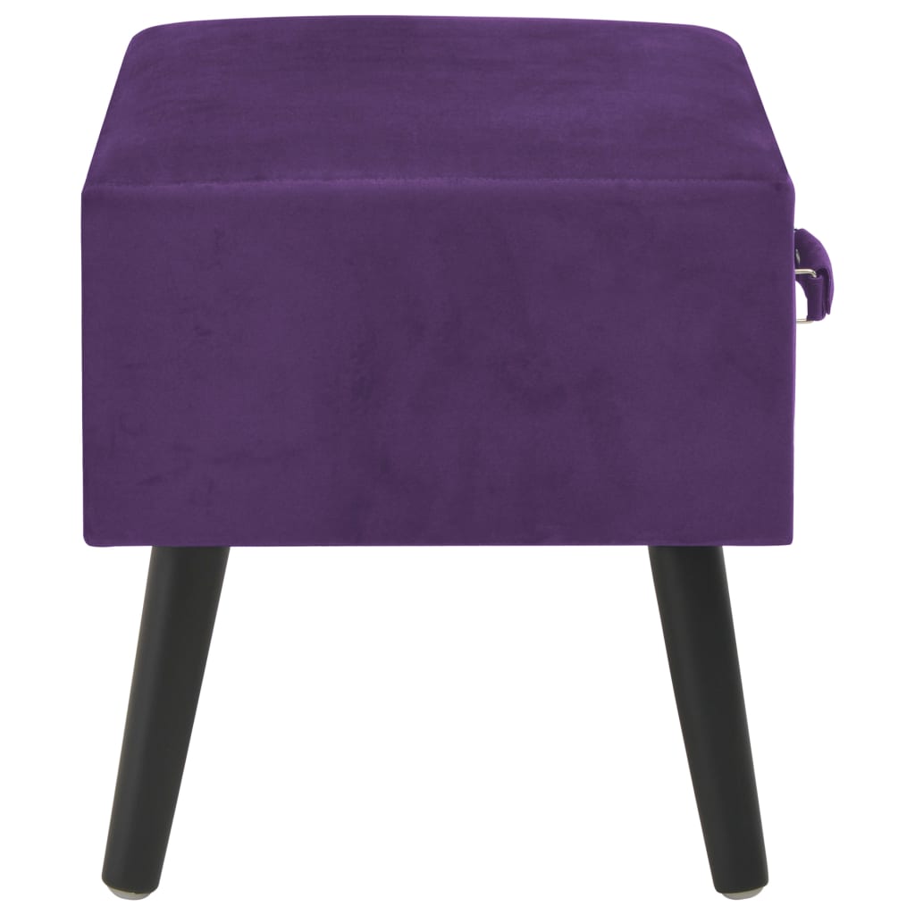 Comodino Viola Scuro 40x35x40 cm in Velluto | homemem39