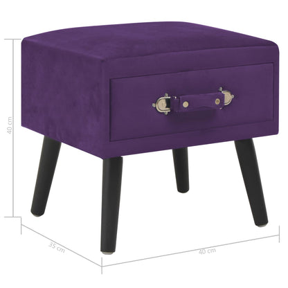 Comodino Viola Scuro 40x35x40 cm in Velluto | homemem39
