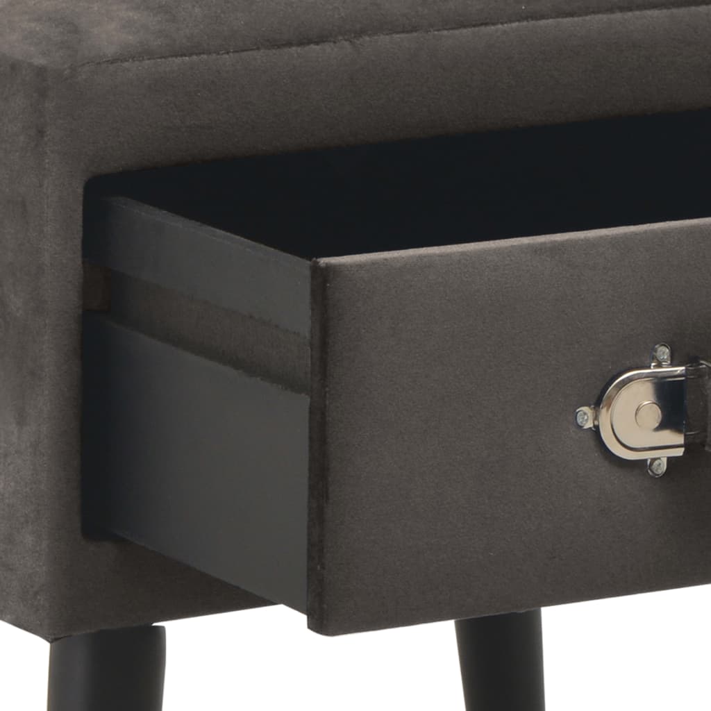Comodino Grigio 40x35x40 cm in Velluto | homemem39