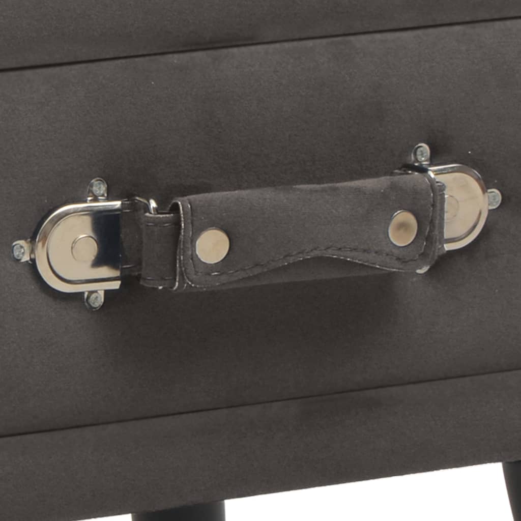 Comodino Grigio 40x35x40 cm in Velluto - homemem39