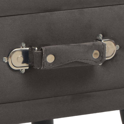 Comodino Grigio 40x35x40 cm in Velluto - homemem39