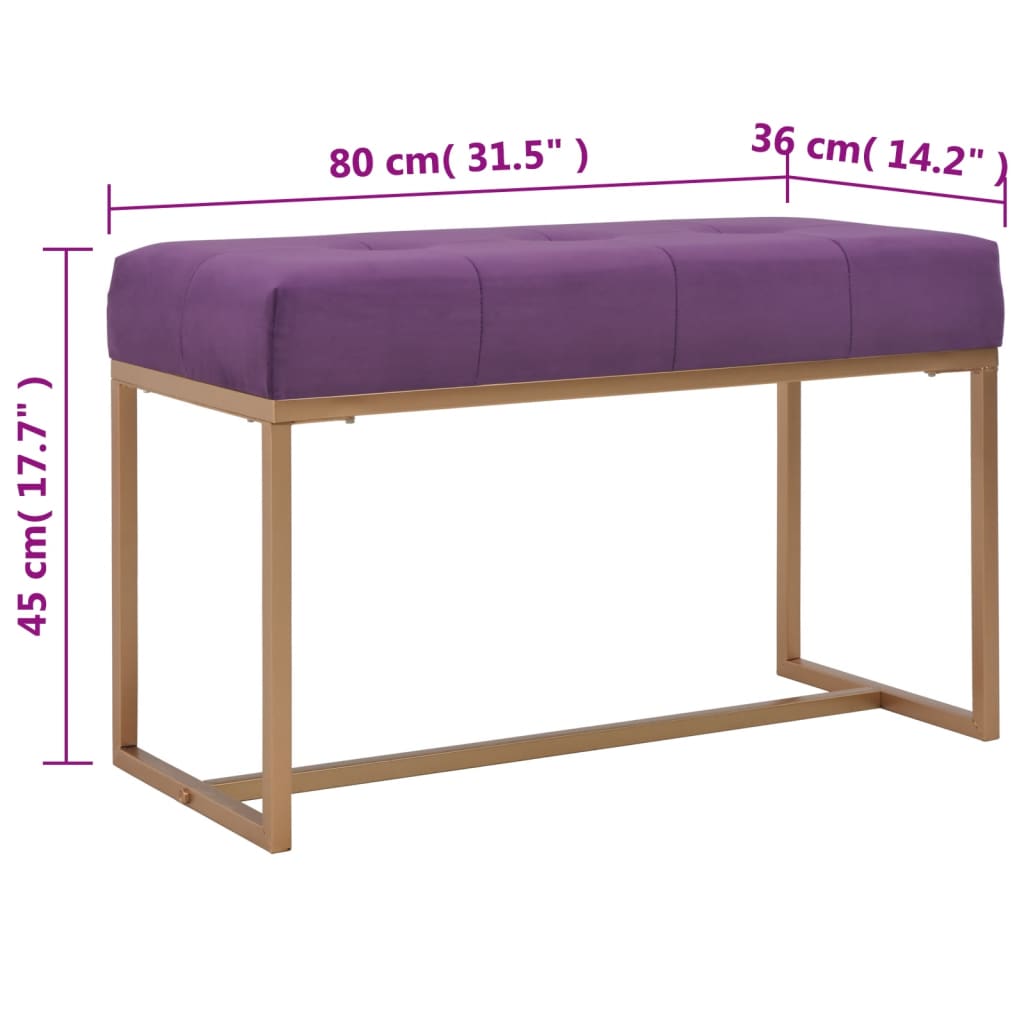 Panca 80 cm in Velluto Viola | homemem39