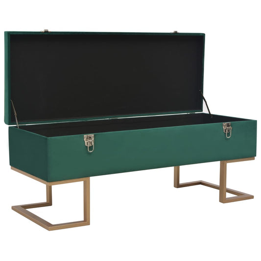 Panca con Vano Portaoggetti 105 cm in Velluto Verde | homemem39