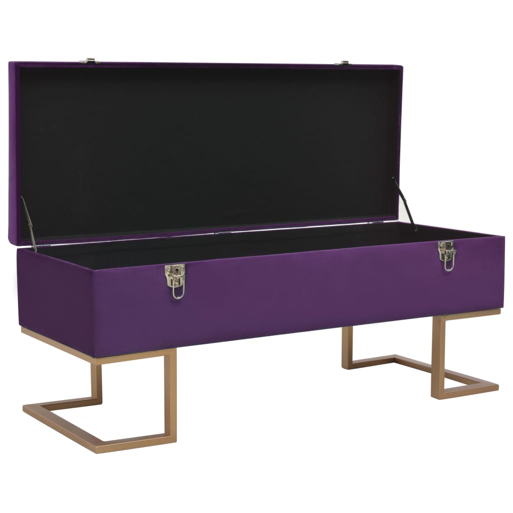 Panca con Vano Portaoggetti 105 cm Viola in Velluto | homemem39