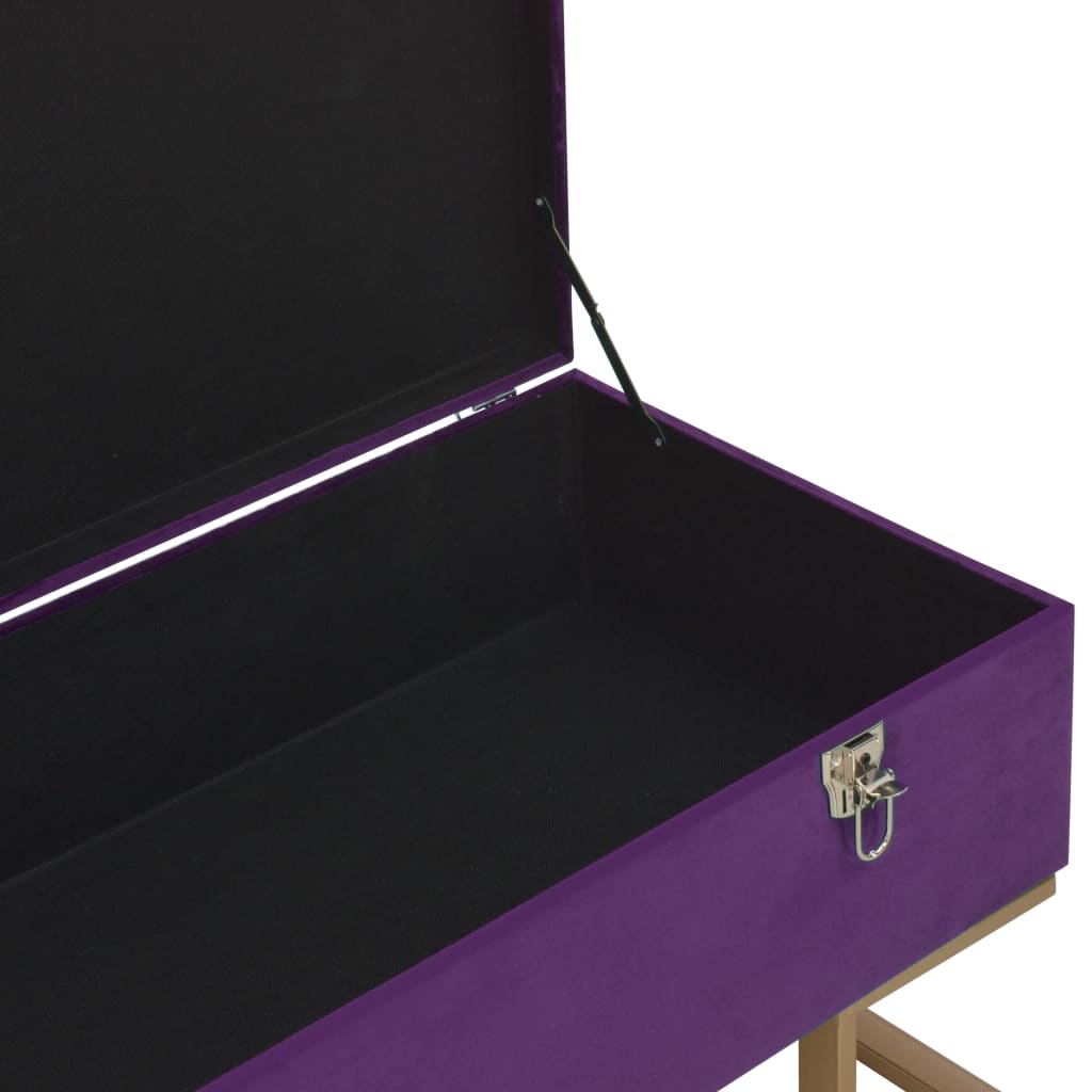Panca con Vano Portaoggetti 105 cm Viola in Velluto | homemem39
