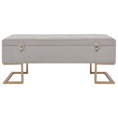 Panca con Vano Portaoggetti 105 cm Grigio in Velluto | homemem39