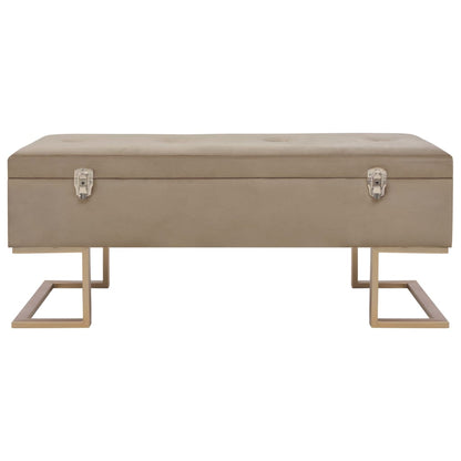 Panca con Vano Portaoggetti 105 cm Beige in Velluto - homemem39