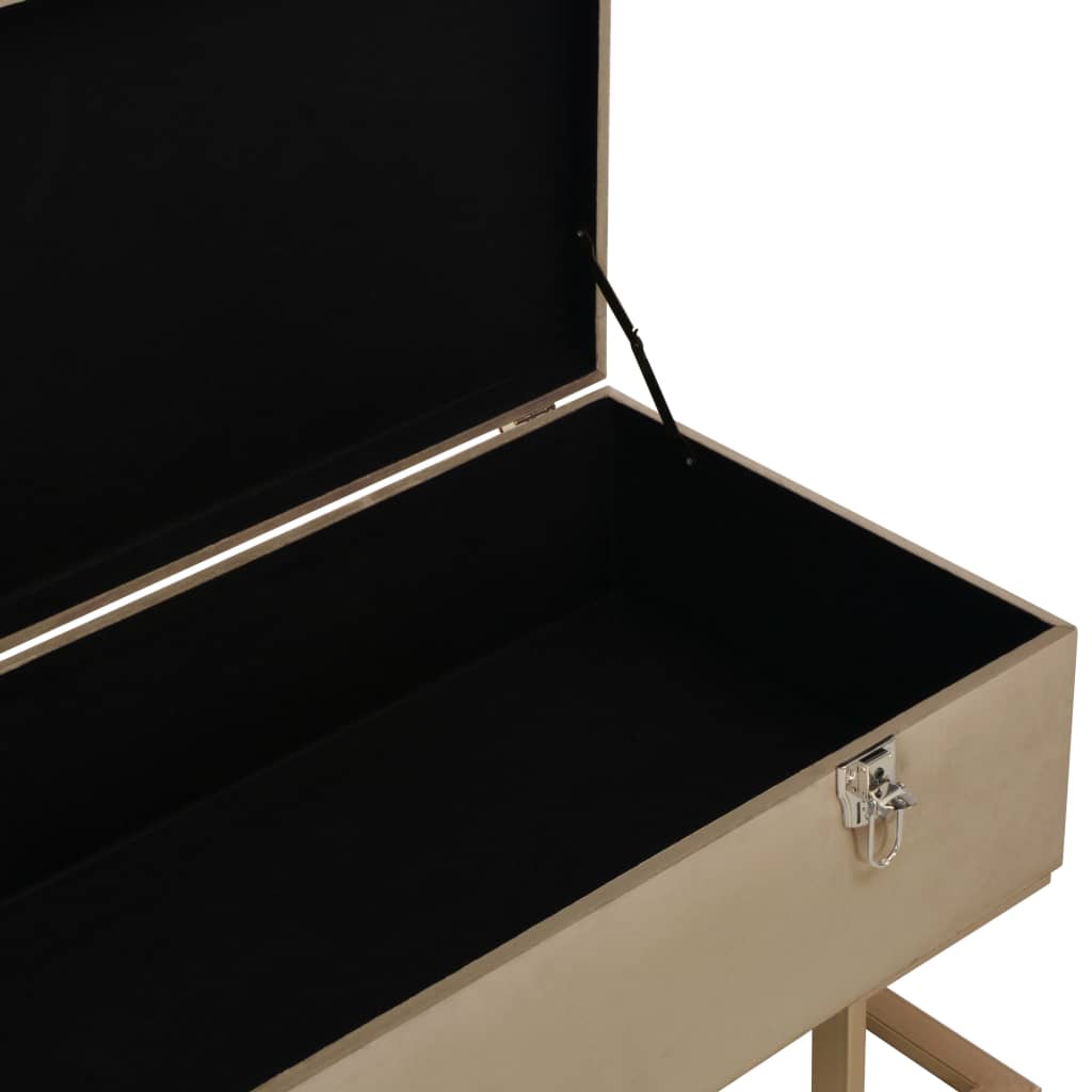 Panca con Vano Portaoggetti 105 cm Beige in Velluto | homemem39