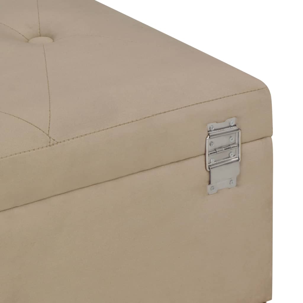 Panca con Vano Portaoggetti 105 cm Beige in Velluto - homemem39
