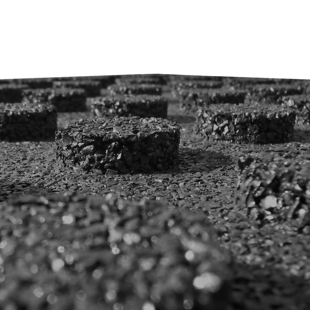 Piastrelle Anticaduta 6 pz in Gomma 50x50x3 cm Nero - homemem39