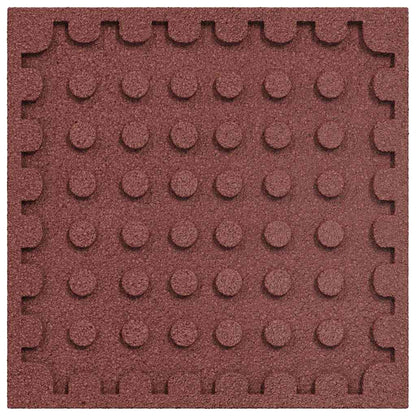 Piastrelle Anticaduta 6 pz in Gomma 50x50x3 cm Rosso