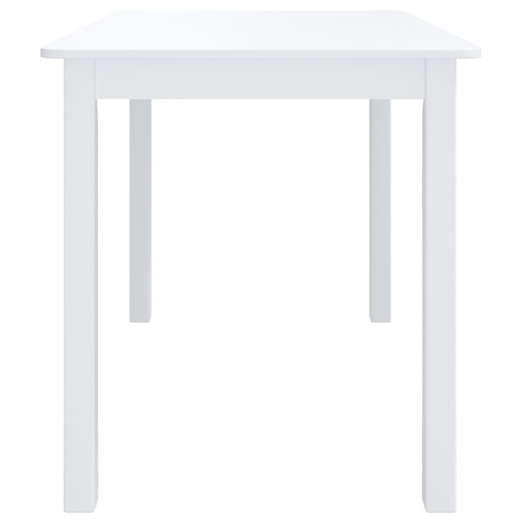 Tavolo da Pranzo Bianco 114x71x75cm in Legno Massello di Hevea - homemem39