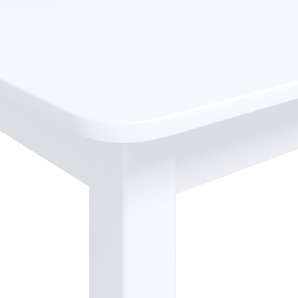 Tavolo da Pranzo Bianco 114x71x75cm in Legno Massello di Hevea - homemem39