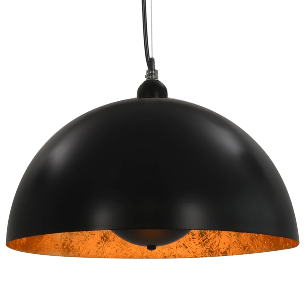 Lampadari 2 pz Nero e Oro Semi-Sferici 40 cm E27 - homemem39