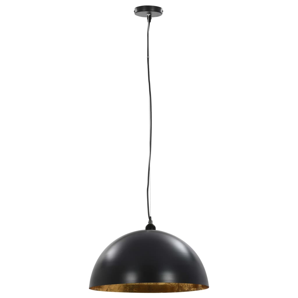 Lampadari 2 pz Nero e Oro Semi-Sferici 50 cm E27