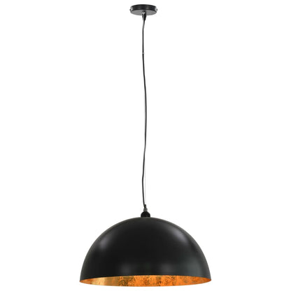 Lampadari 2 pz Nero e Oro Semi-Sferici 50 cm E27