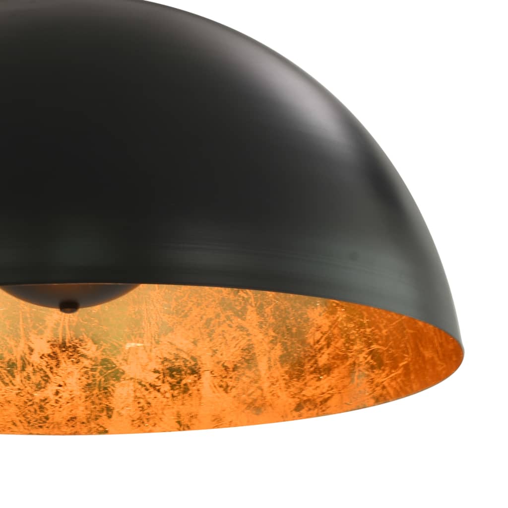 Lampadari 2 pz Nero e Oro Semi-Sferici 50 cm E27