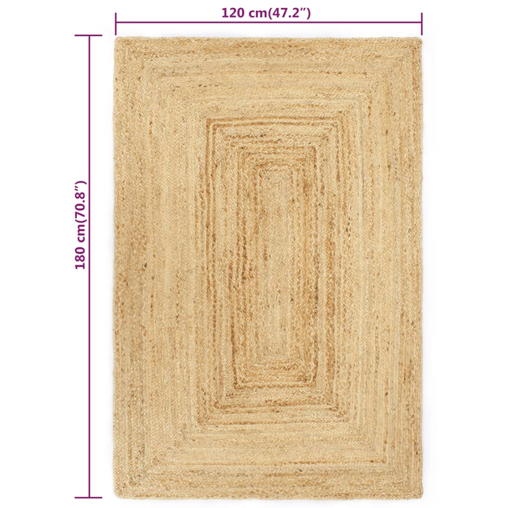 Tappeto Artigianale in Juta Naturale 120x180 cm - homemem39