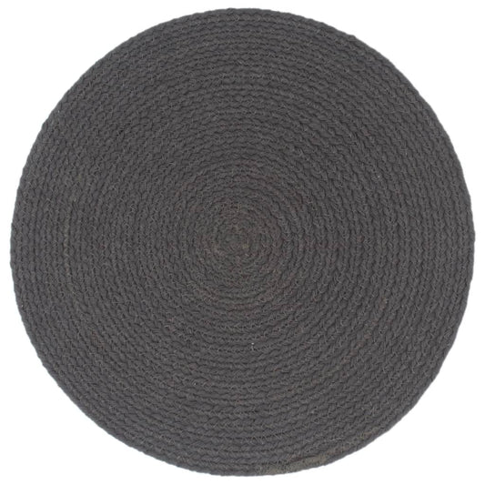 Tovagliette 4 pz Grigio Scuro Neutro 38cm Rotonde in Juta | homemem39
