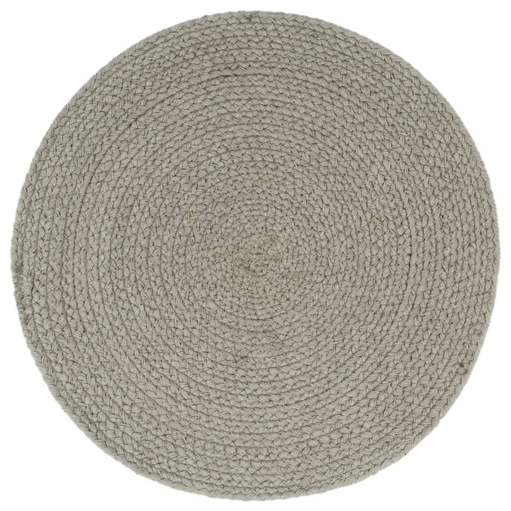 Tovagliette 6 pz Grigio Neutro 38 cm Rotonde in Cotone | homemem39