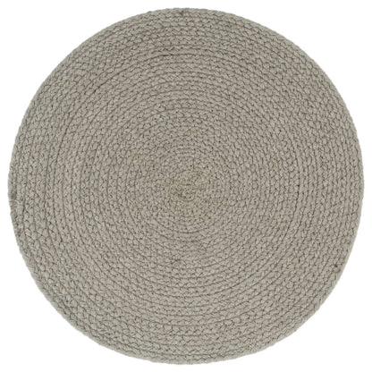 Tovagliette 6 pz Grigio Neutro 38 cm Rotonde in Cotone | homemem39