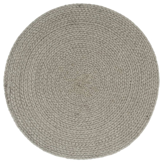 Tovagliette 6 pz Grigio Neutro 38 cm Rotonde in Cotone | homemem39