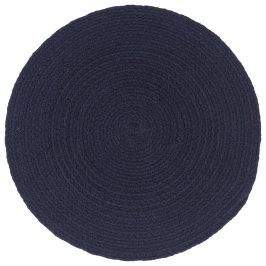 Tovagliette 4 pz Blu Marino Neutro 38 cm Rotonde in Cotone | homemem39