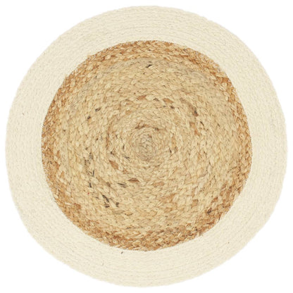 Tovagliette 4 pz Naturale Neutro 38 cm Rotonde in Juta e Cotone | homemem39