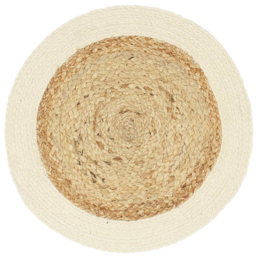 Tovagliette 4 pz Naturale Neutro 38 cm Rotonde in Juta e Cotone | homemem39