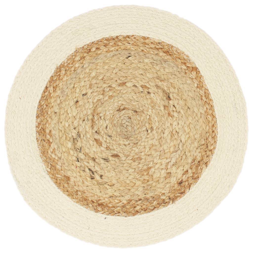 Tovagliette 6 pz Naturale Neutro 38 cm Rotonde in Juta e Cotone | homemem39