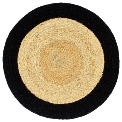 Tovagliette 4 pz Naturale e Nero 38 cm in Juta e Cotone | homemem39