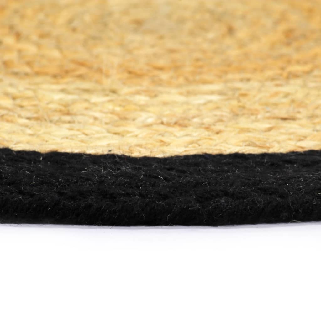 Tovagliette 4 pz Naturale e Nero 38 cm in Juta e Cotone | homemem39