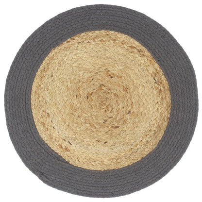 Tovagliette 6 pz Naturale e Antracite 38 cm in Juta e Cotone | homemem39