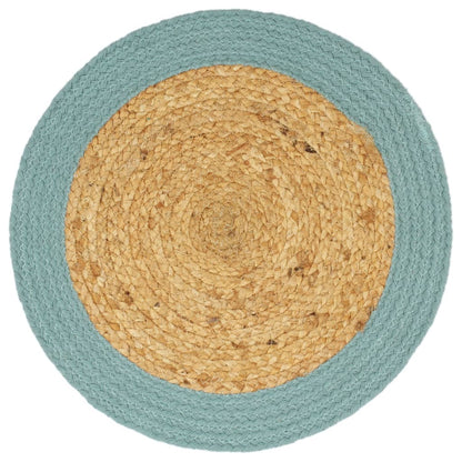 Tovagliette 6 pz Naturale e Verde 38 cm in Juta e Cotone | homemem39