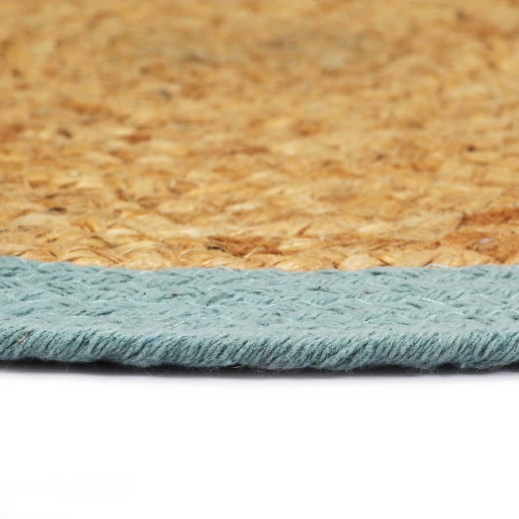 Tovagliette 6 pz Naturale e Verde 38 cm in Juta e Cotone | homemem39