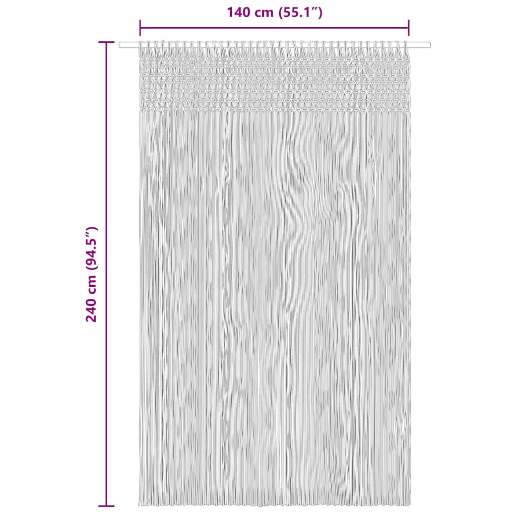 Tenda Macramé 140x240 cm in Cotone | homemem39