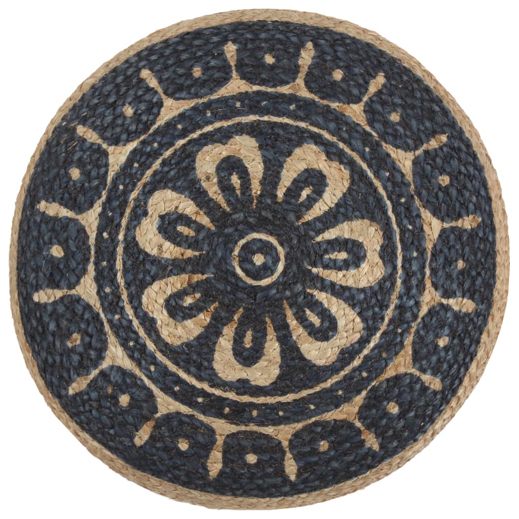 Pouf Lavorato a Mano Blu 45x30 cm in Juta - homemem39