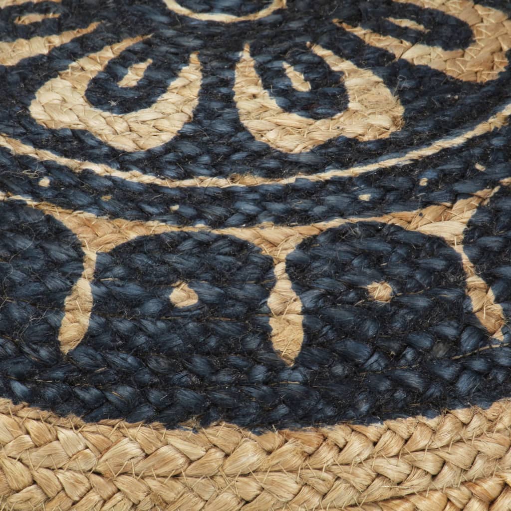 Pouf Lavorato a Mano Blu 45x30 cm in Juta - homemem39