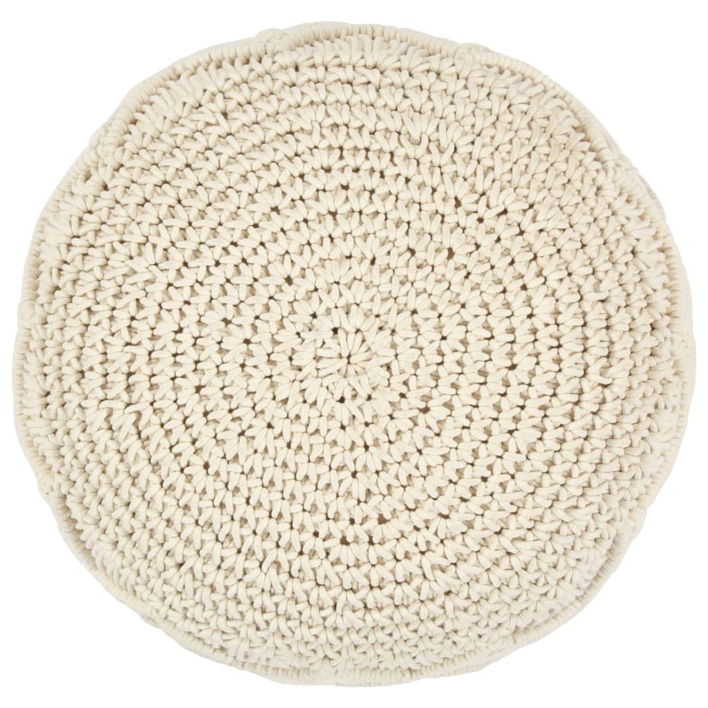 Pouf Lavorato a Mano in Macramé 45x30 cm in Cotone - homemem39