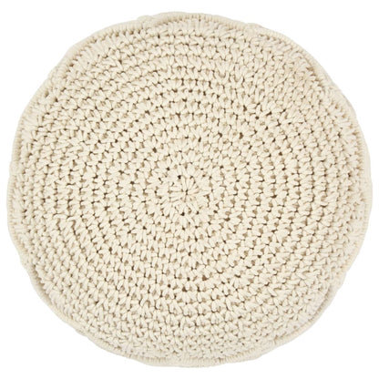 Pouf Lavorato a Mano in Macramé 45x30 cm in Cotone - homemem39