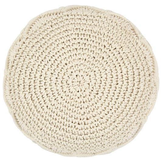 Pouf Lavorato a Mano in Macramé 45x30 cm in Cotone - homemem39